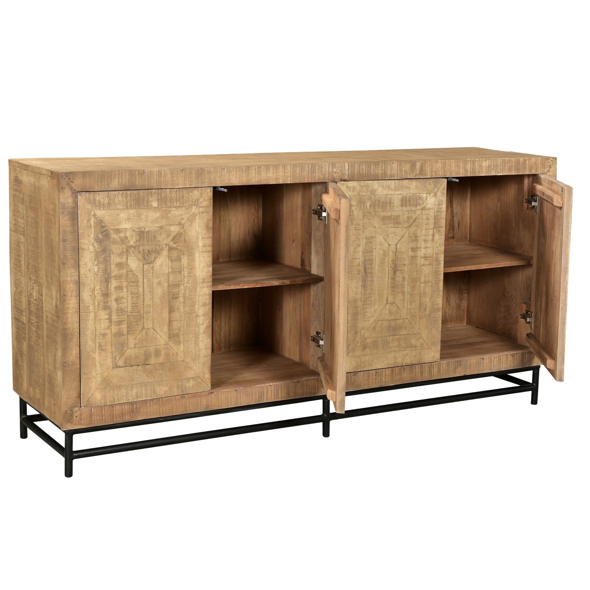 Meva Marinette 78" 4-Door Almond Toasted Finish Sideboard