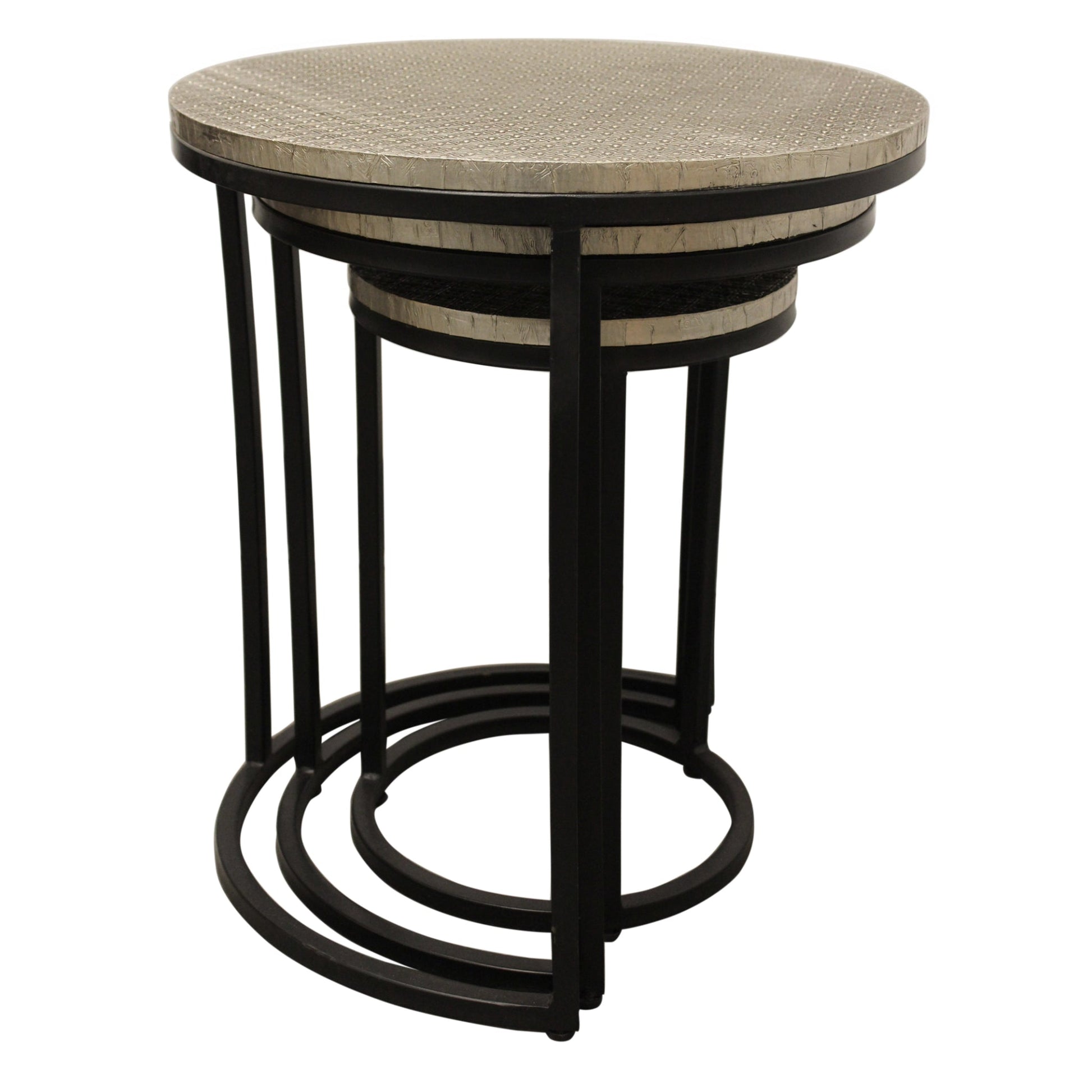 Meva Meenal 18" Silver Nesting Table