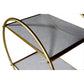 Meva Millie 29" Gray/Gold Marble, Iron Bar Cart