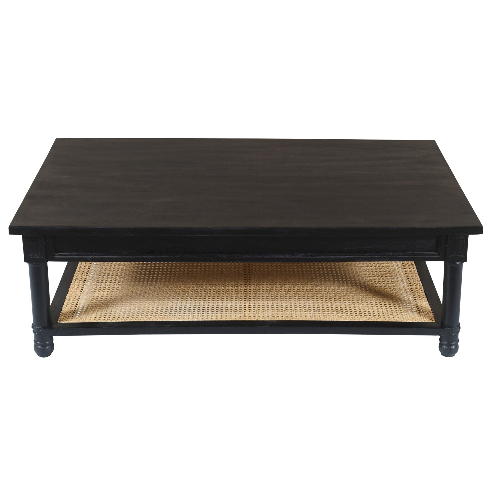 Meva Navice 18" 1-Shelf Natural/Black Mango Wood Cocktail Table