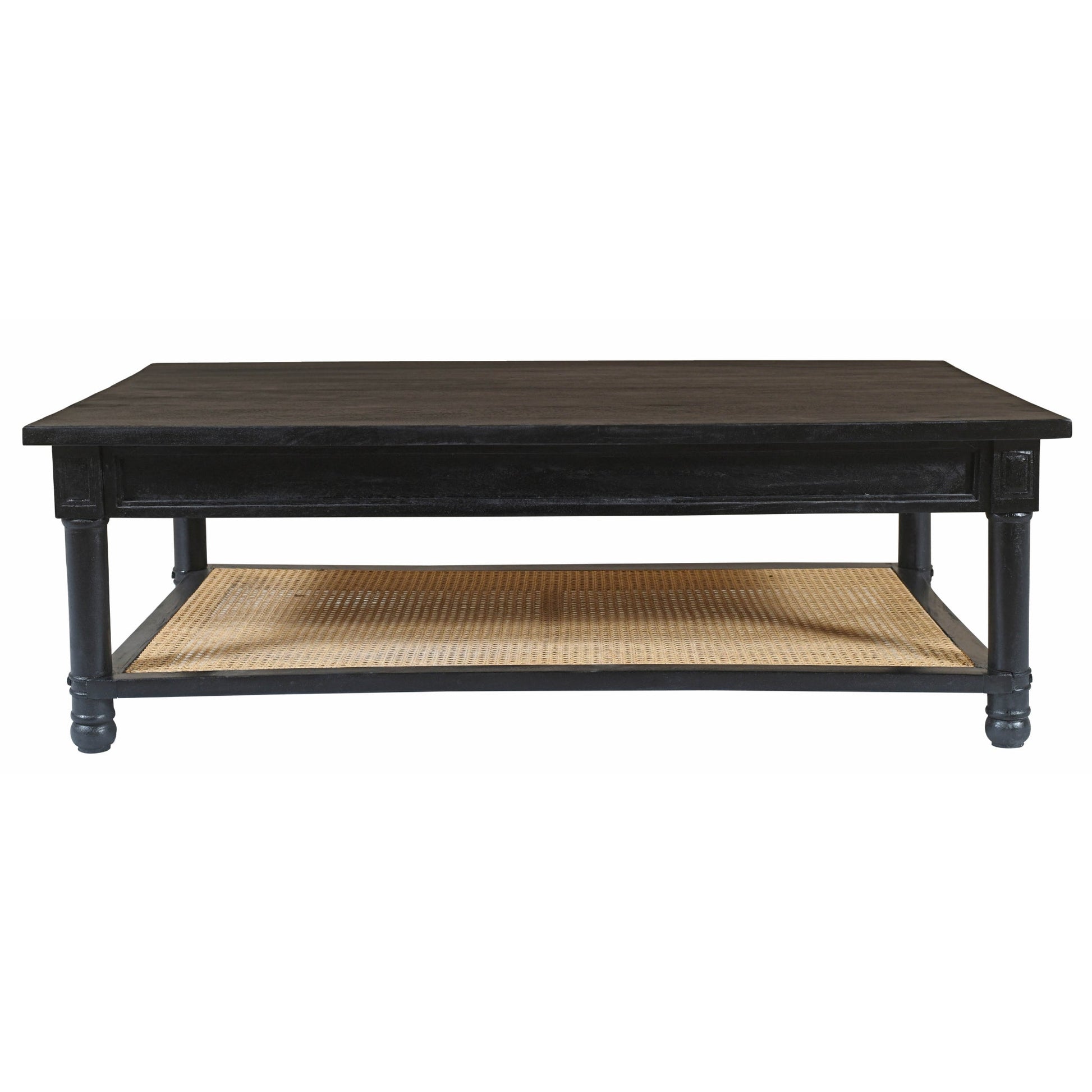 Meva Navice 18" 1-Shelf Natural/Black Mango Wood Cocktail Table