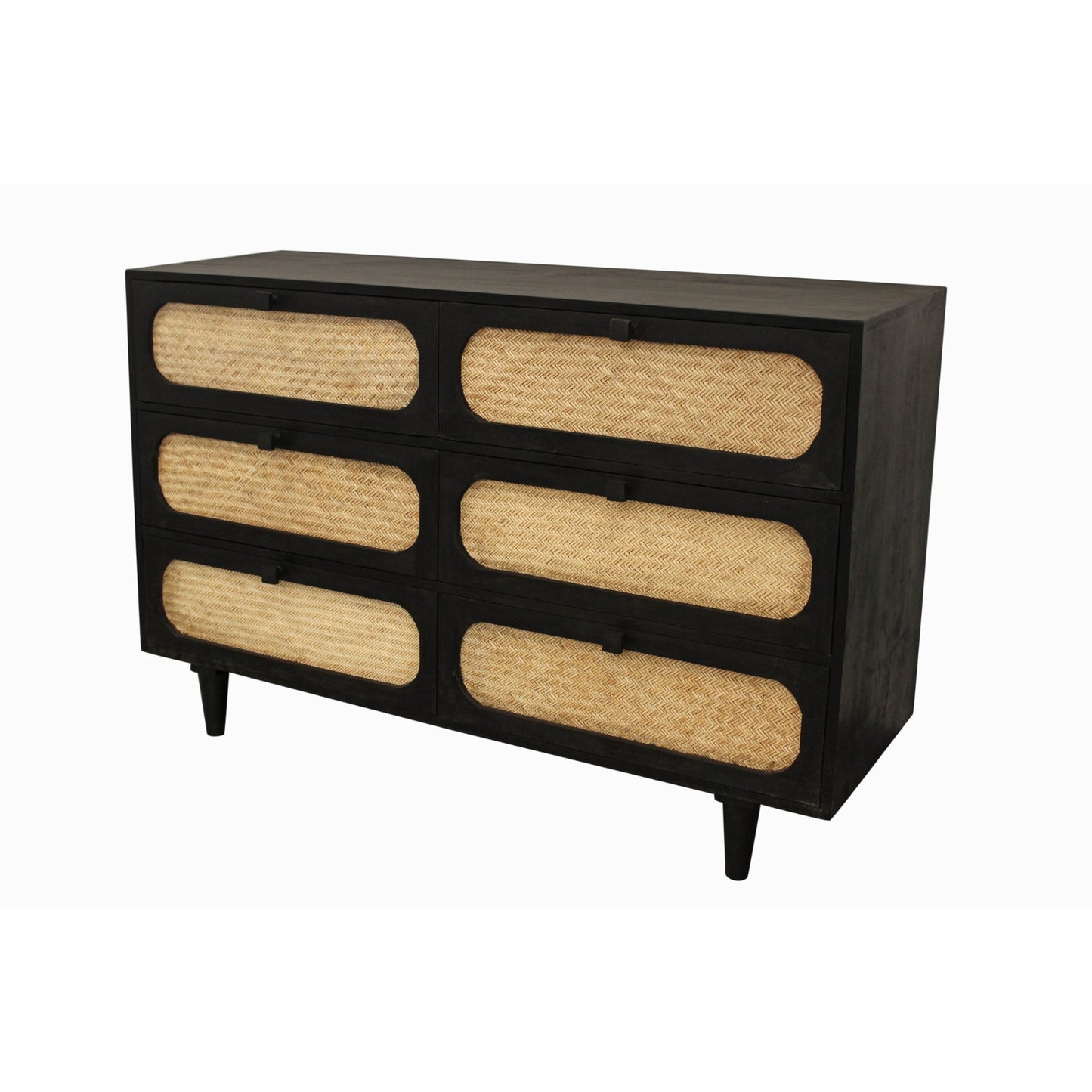 Meva Navice 36" 6-Drawer Natural/Black Dresser