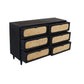 Meva Navice 36" 6-Drawer Natural/Black Dresser