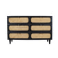 Meva Navice 36" 6-Drawer Natural/Black Dresser