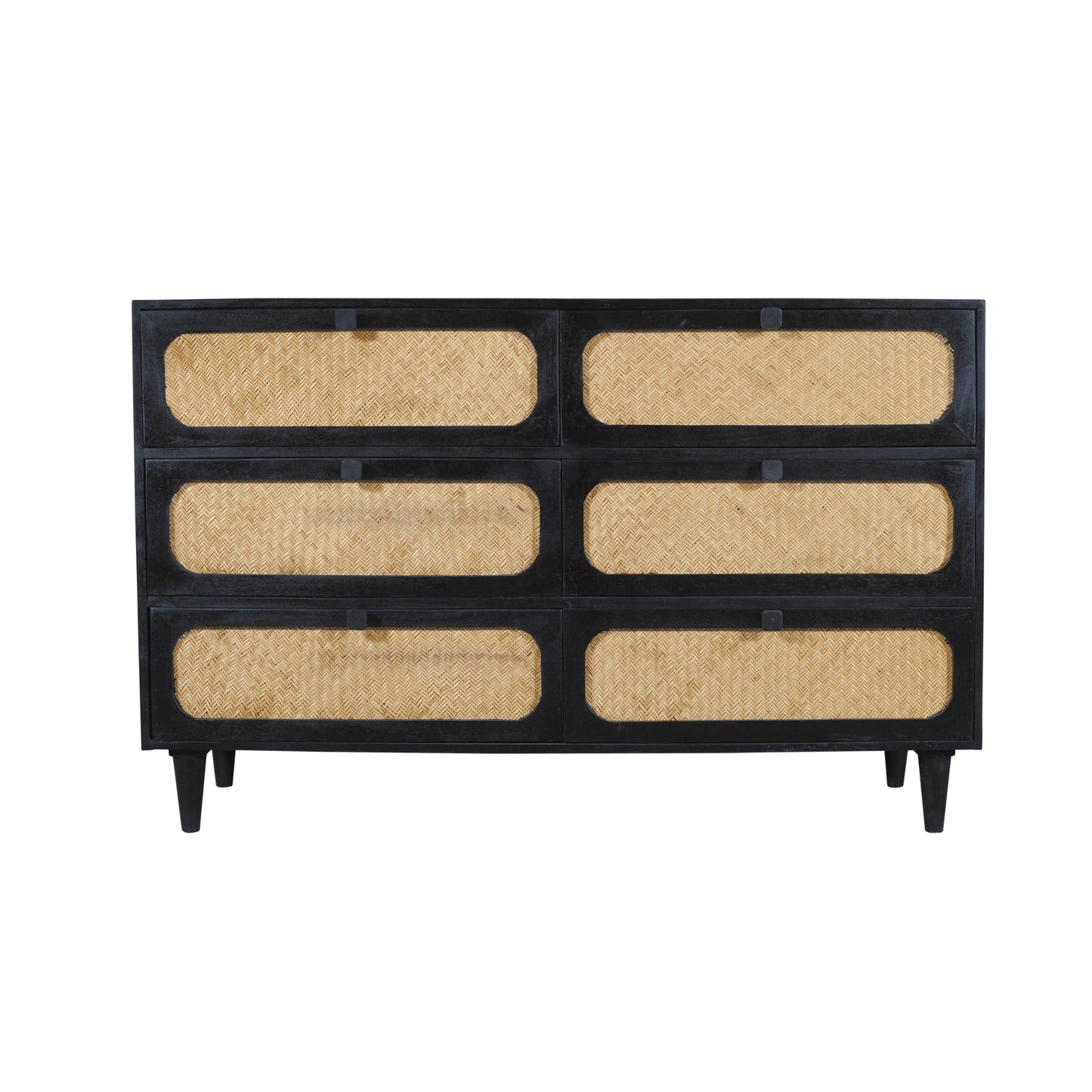Meva Navice 36" 6-Drawer Natural/Black Dresser