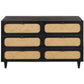 Meva Navice 36" 6-Drawer Natural/Black Dresser