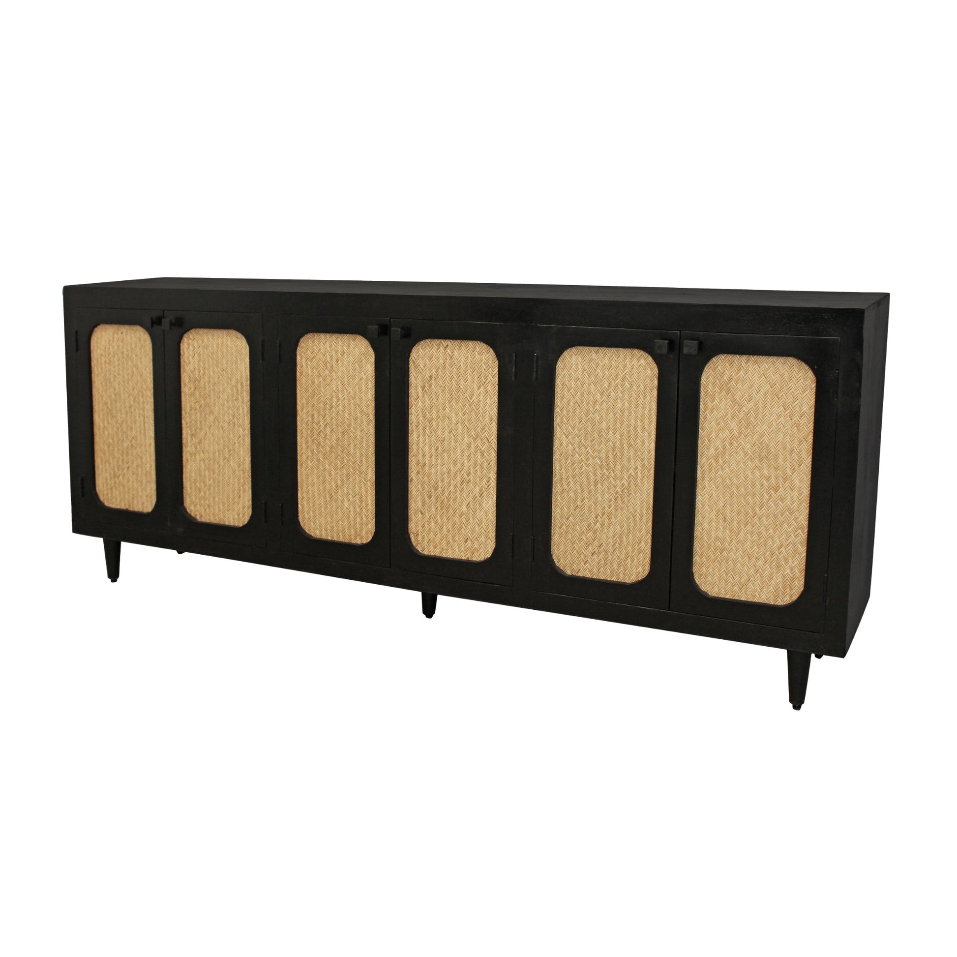 Meva Navice 38" 6-Door Natural/Black Sideboard