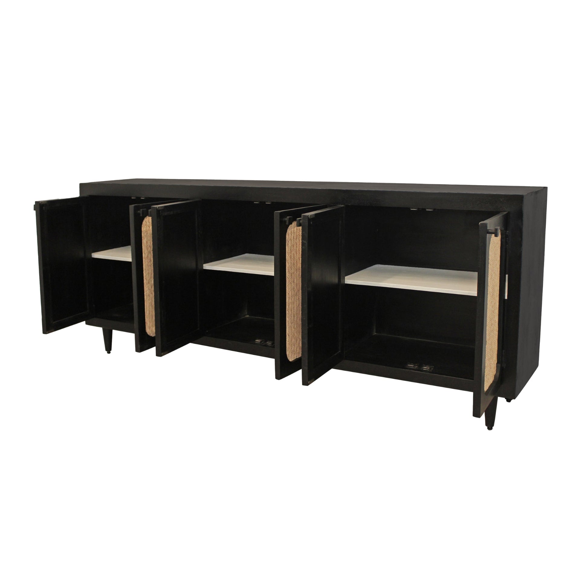 Meva Navice 38" 6-Door Natural/Black Sideboard