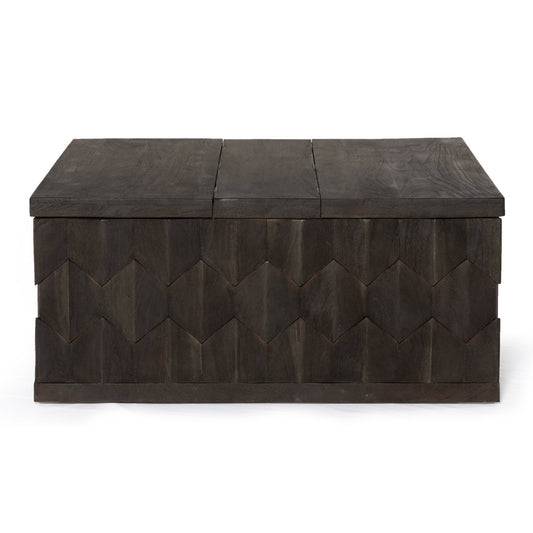 Meva Onyx 40" Dark Brown Mango Wood Cocktail Table