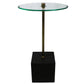 Meva Orlando Agua 16" Gold/Black End Table With Glass Top