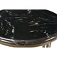 Meva Orlando Agua 16" Gold/Black End Table With Marble Top