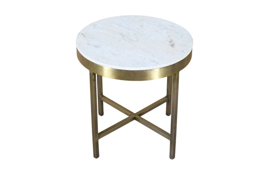 Meva Orlando Carlton 20" Gold/Marble End Table