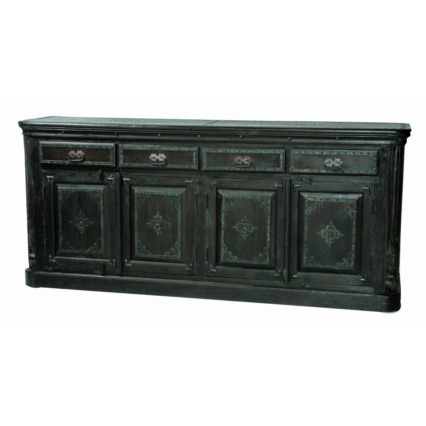 Meva Pendleton 82" 4-Door 4-Drawer Dark Brown Sideboard