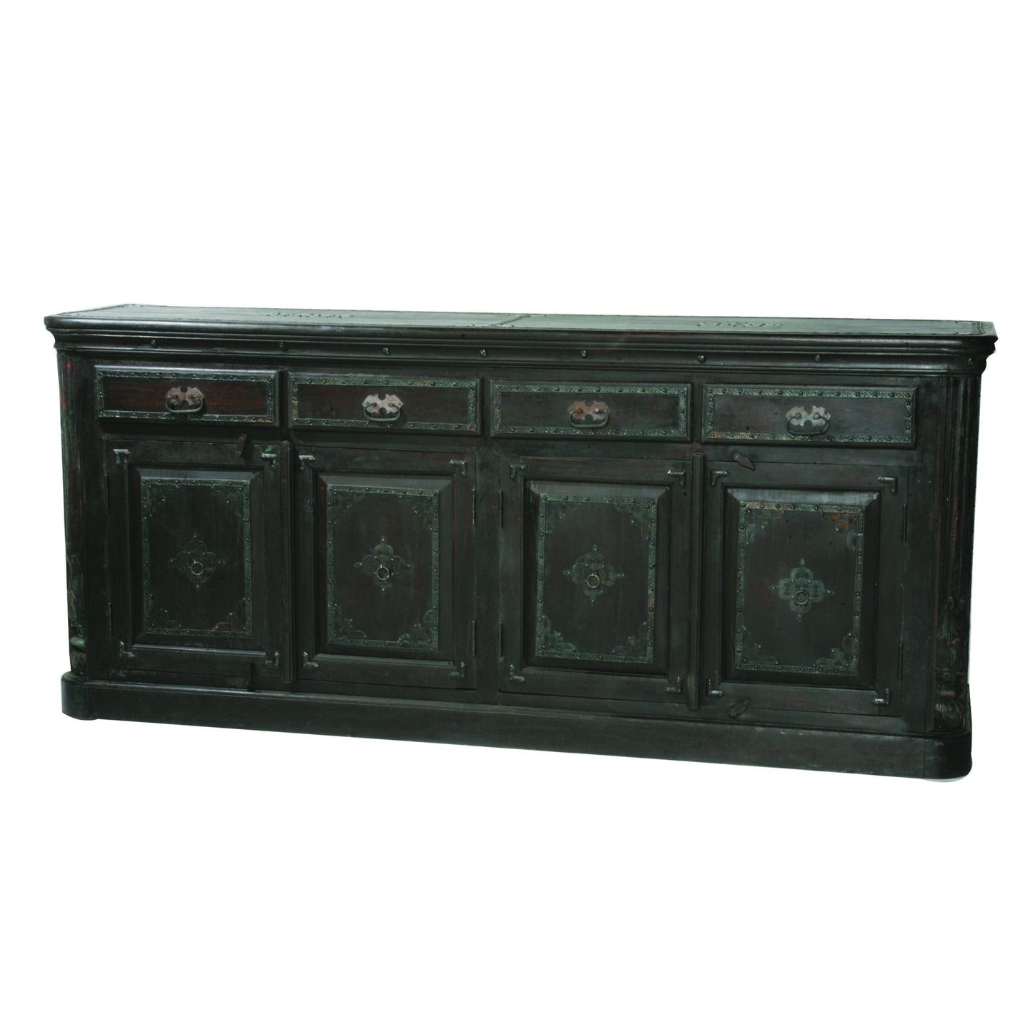 Meva Pendleton 82" 4-Door 4-Drawer Dark Brown Sideboard