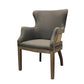 Meva Phil 25" Gray Birch Wood Arm Chair With Exposed Wood Frame