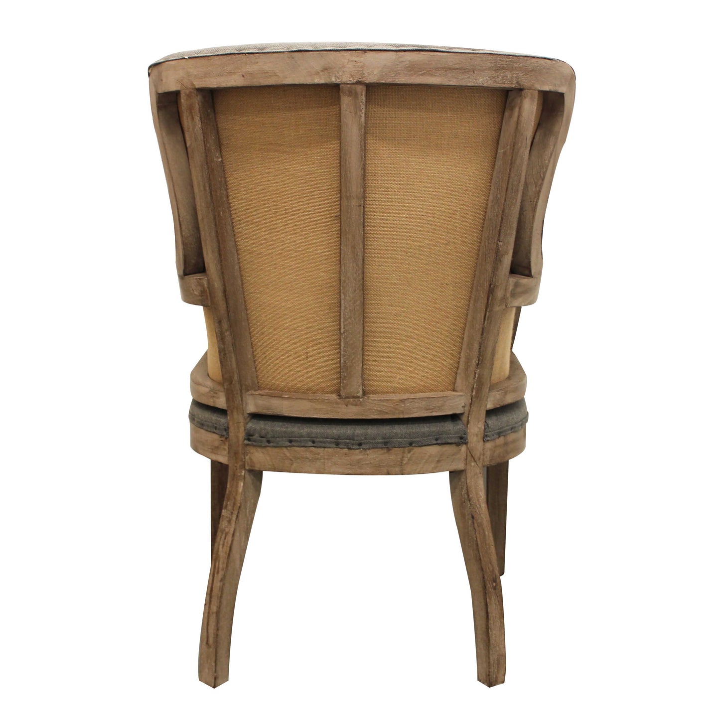 Meva Phil 25" Gray Birch Wood Arm Chair With Exposed Wood Frame