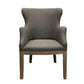 Meva Phil 25" Gray Birch Wood Arm Chair With Exposed Wood Frame
