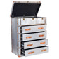 Meva Pilot 42" 4-Drawer Silver Aluminum Sheets Chest With Steel Screws