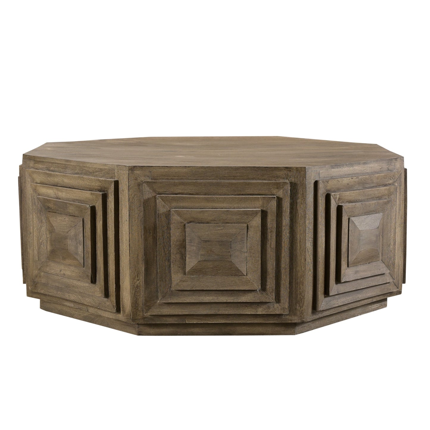 Meva Pilot 48" Arabica Bean Finish Octagonal Solid Mango Wood Cocktail Table