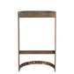 Meva Redondo 20" Gray/Copper Solid Mango Wood Bar Stool With Iron Base