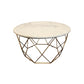 Meva Redondo 32" Ivory Round Marble Cocktail Table With Iron Base