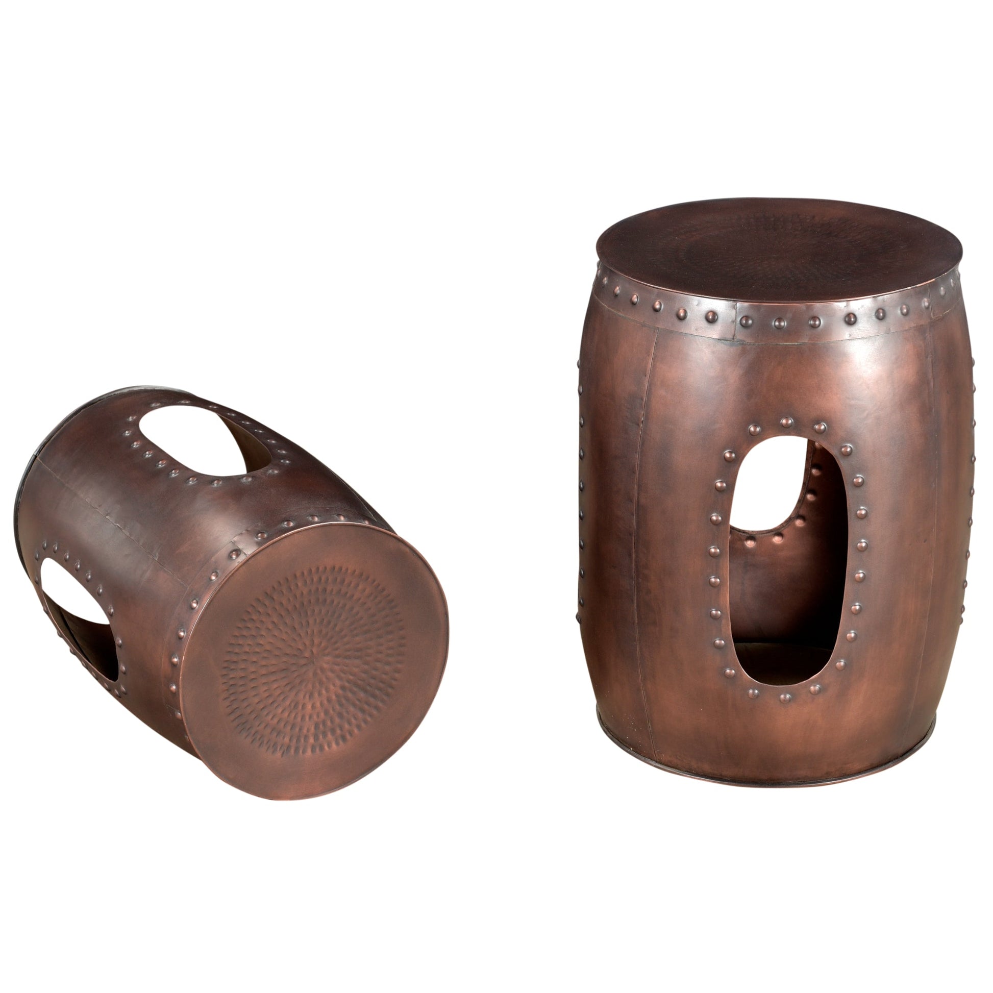 Meva Redondo Baton Copper End Table Set of 2