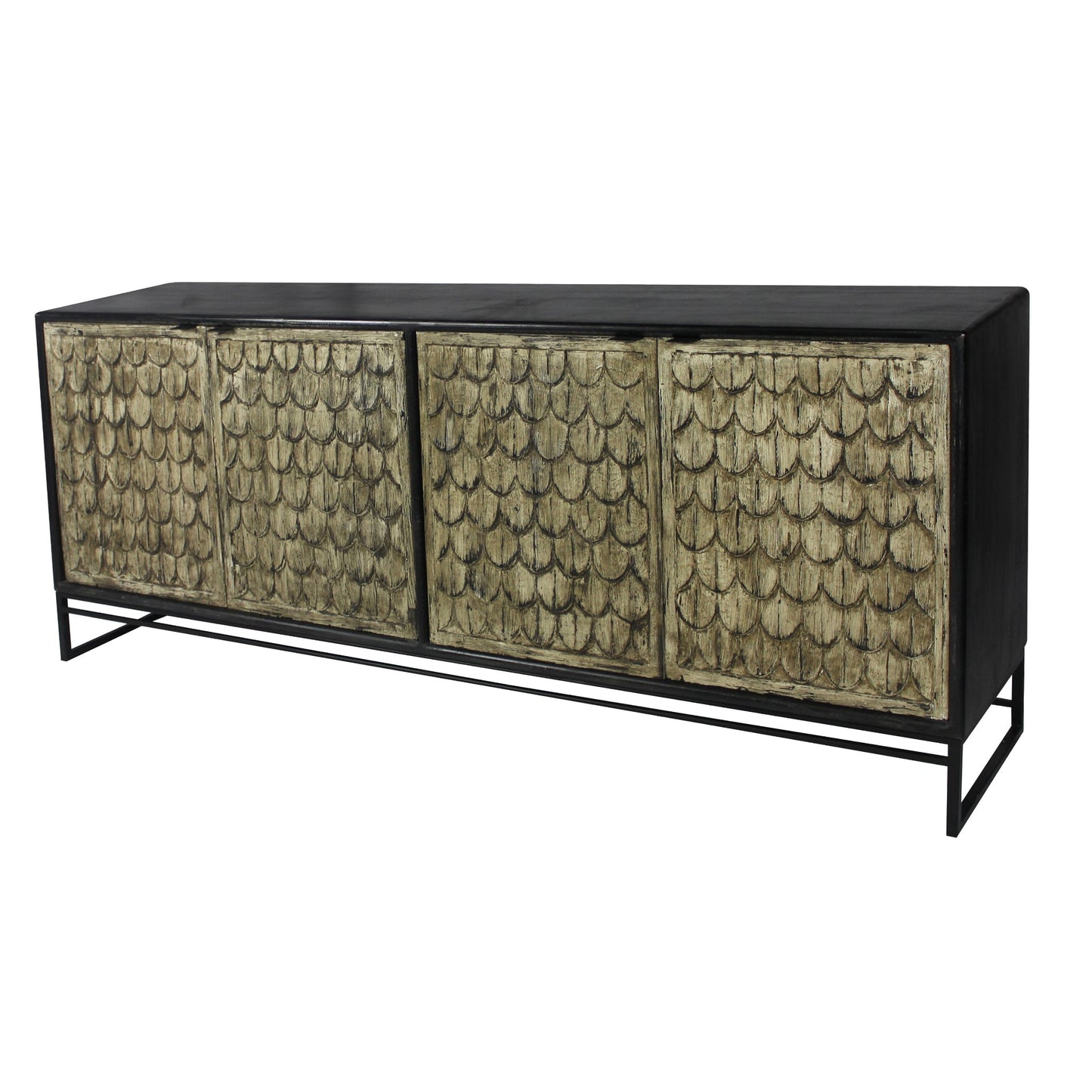 Meva Redondo Ezra 80" 4-Door Dark Brown Sideboard