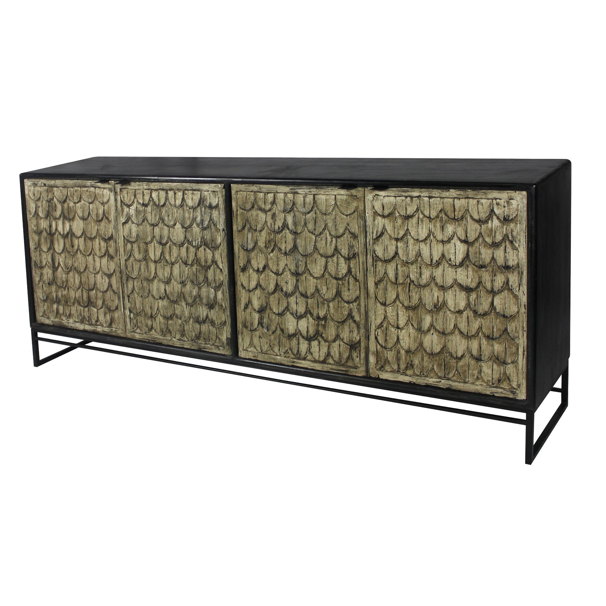 Meva Redondo Ezra 80" 4-Door Dark Brown Sideboard
