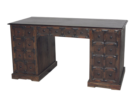 Meva Roma 60" Brown Acacia Wood Writing Desk