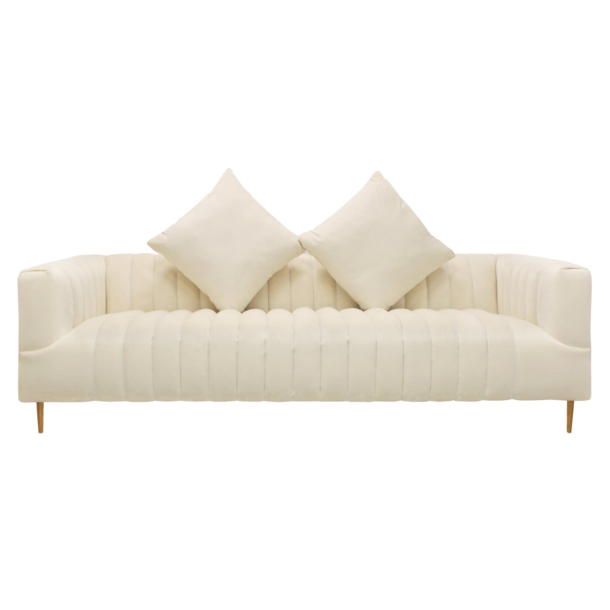 Meva Rutland 90" Ivory Sofa With 2 Toss Pillows