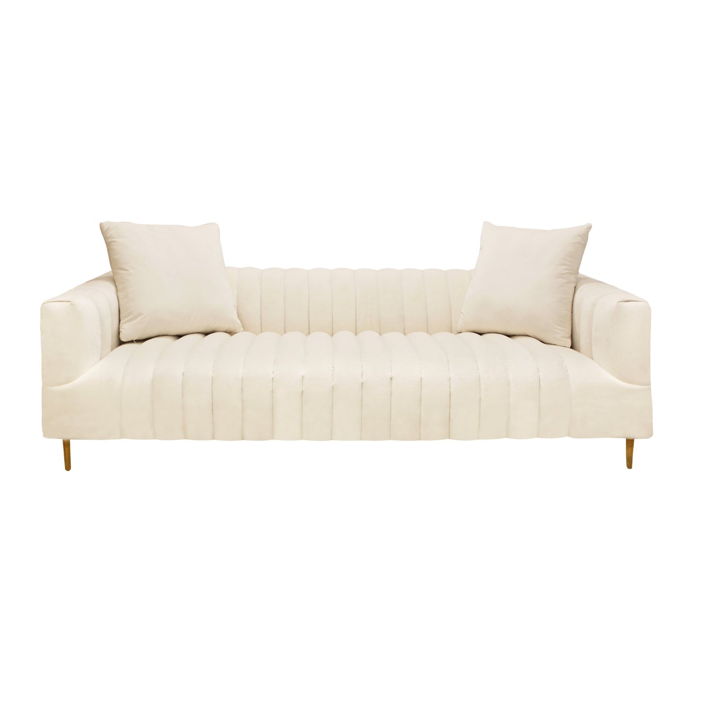 Meva Rutland 90" Ivory Sofa With 2 Toss Pillows