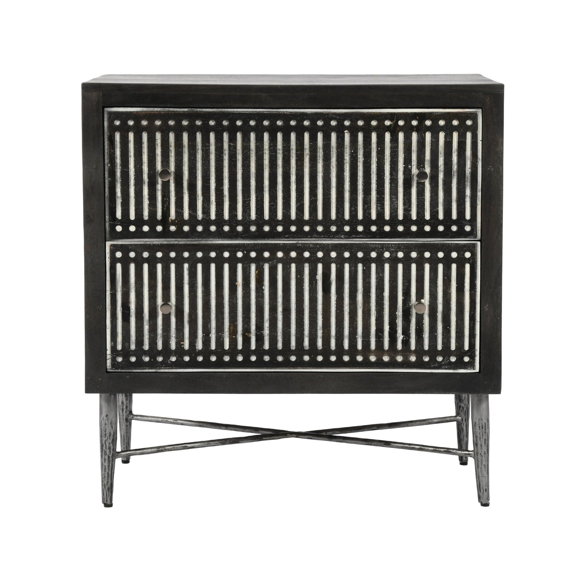 Meva Sarah 28" 2-Drawer Antique Brown Nightstand
