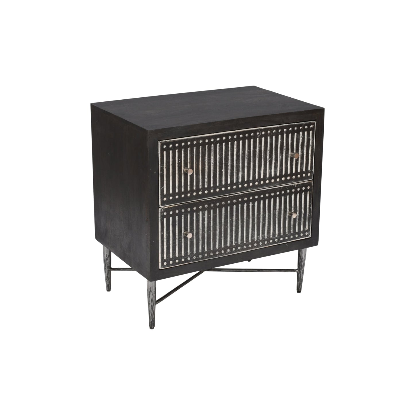Meva Sarah 28" 2-Drawer Antique Brown Nightstand