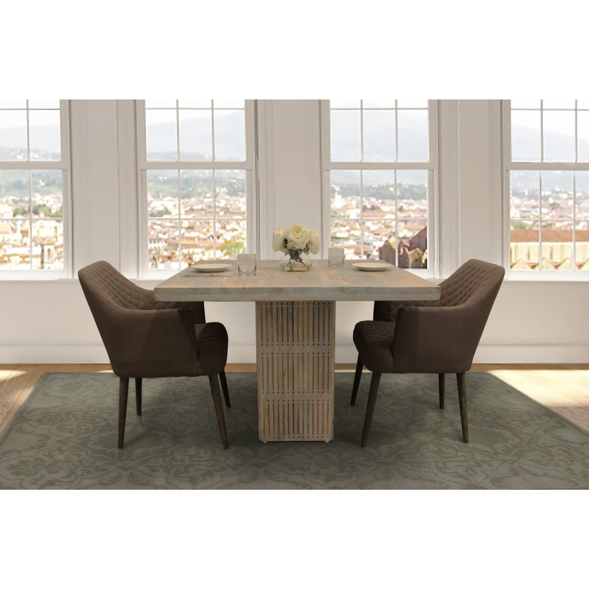 Meva Sarah 42" Ivory Square Dining Table