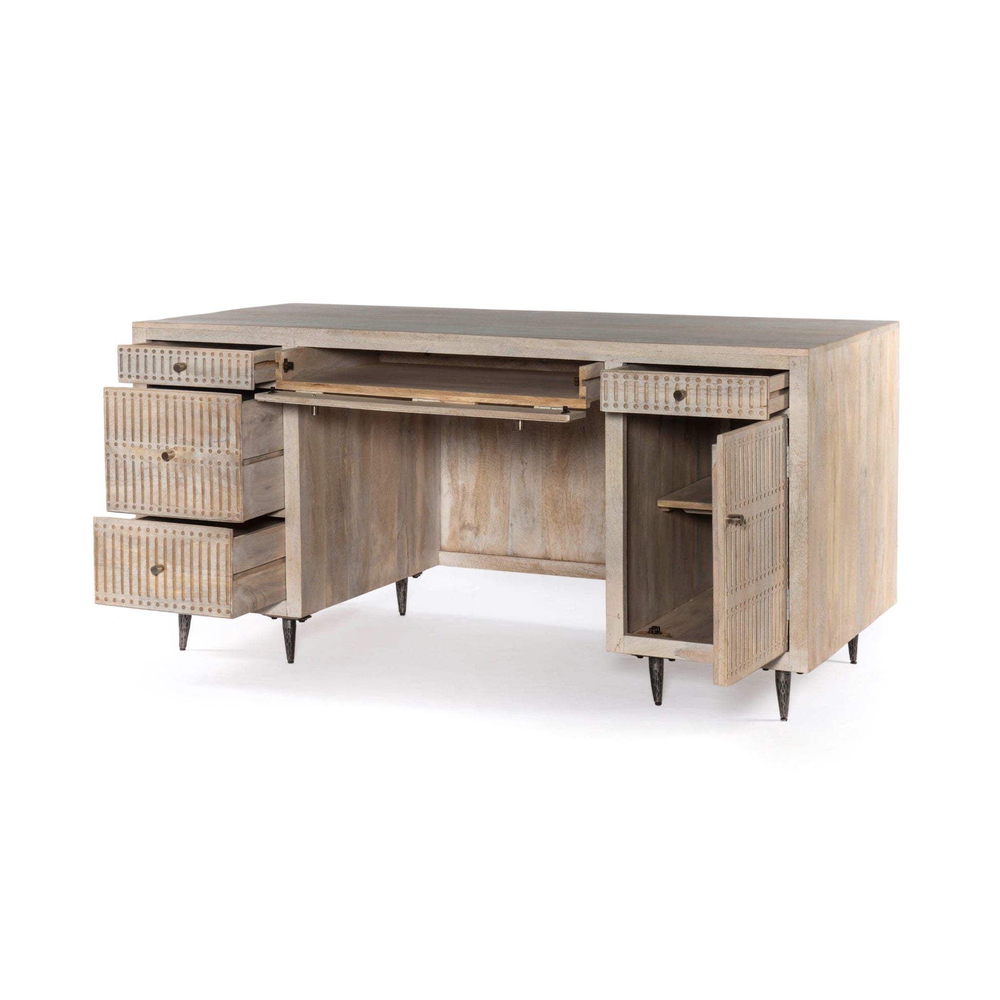 Meva Sarah 64" Ivory Executive Desk