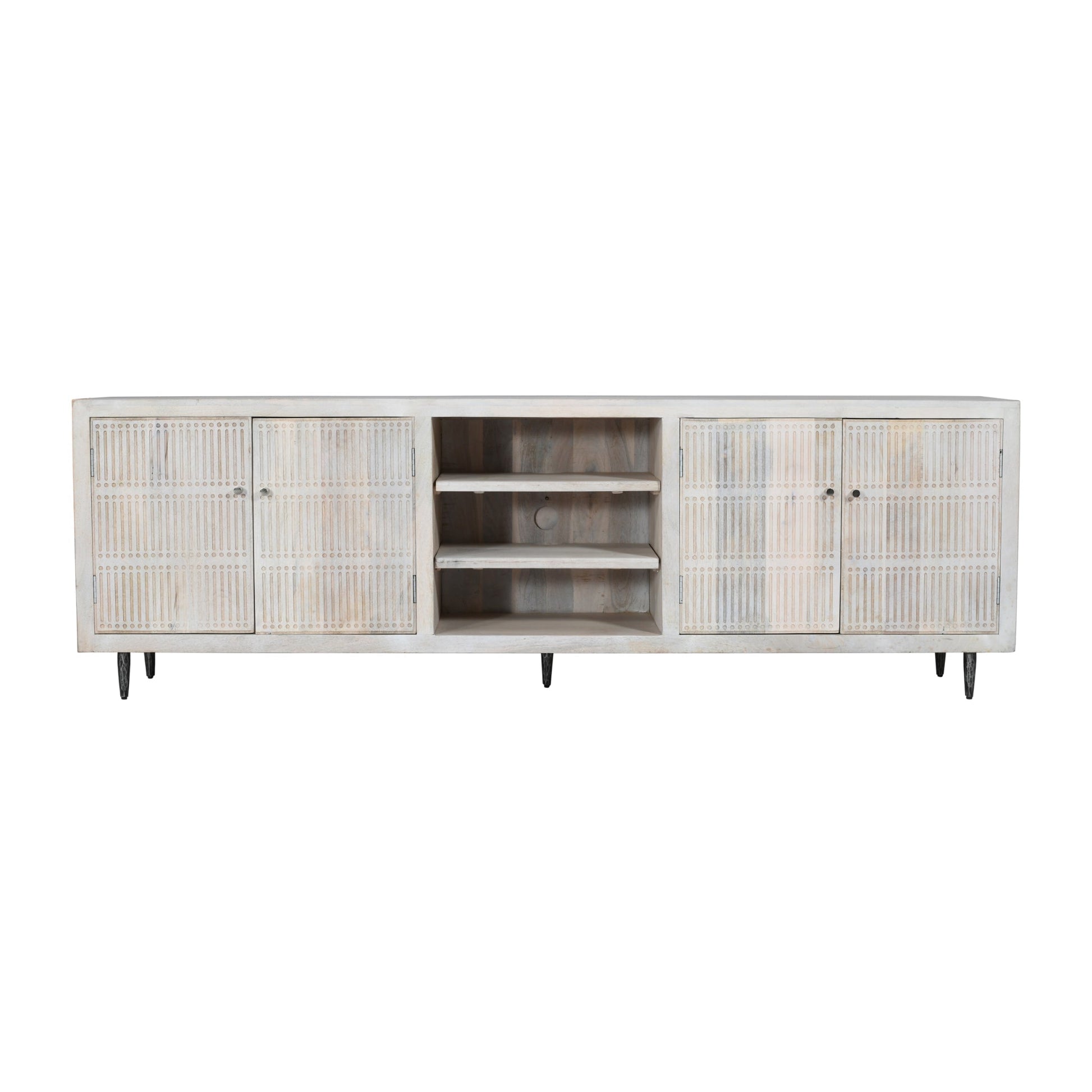 Meva Sarah 92" 4-Door Ivory Media Cabinet