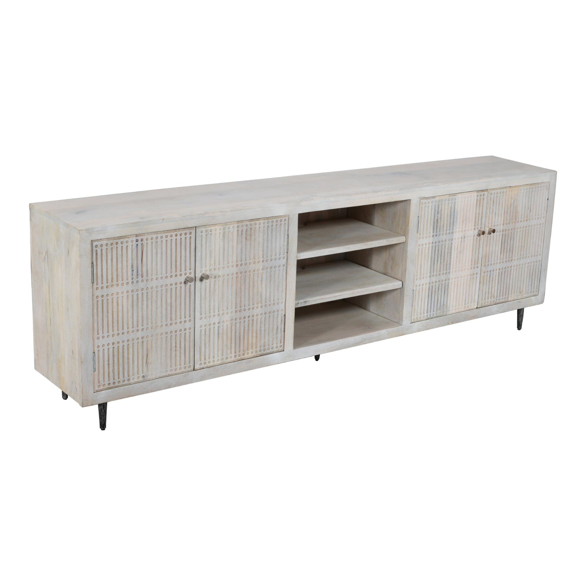 Meva Sarah 92" 4-Door Ivory Media Cabinet