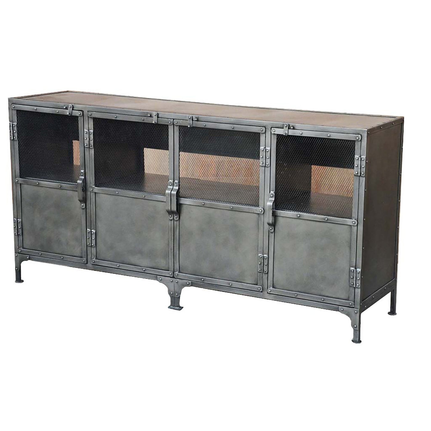 Meva Sheridan 61" 4-Door Silver Media Console