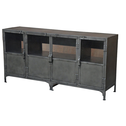 Meva Sheridan 72" 4-Door Silver Media Console