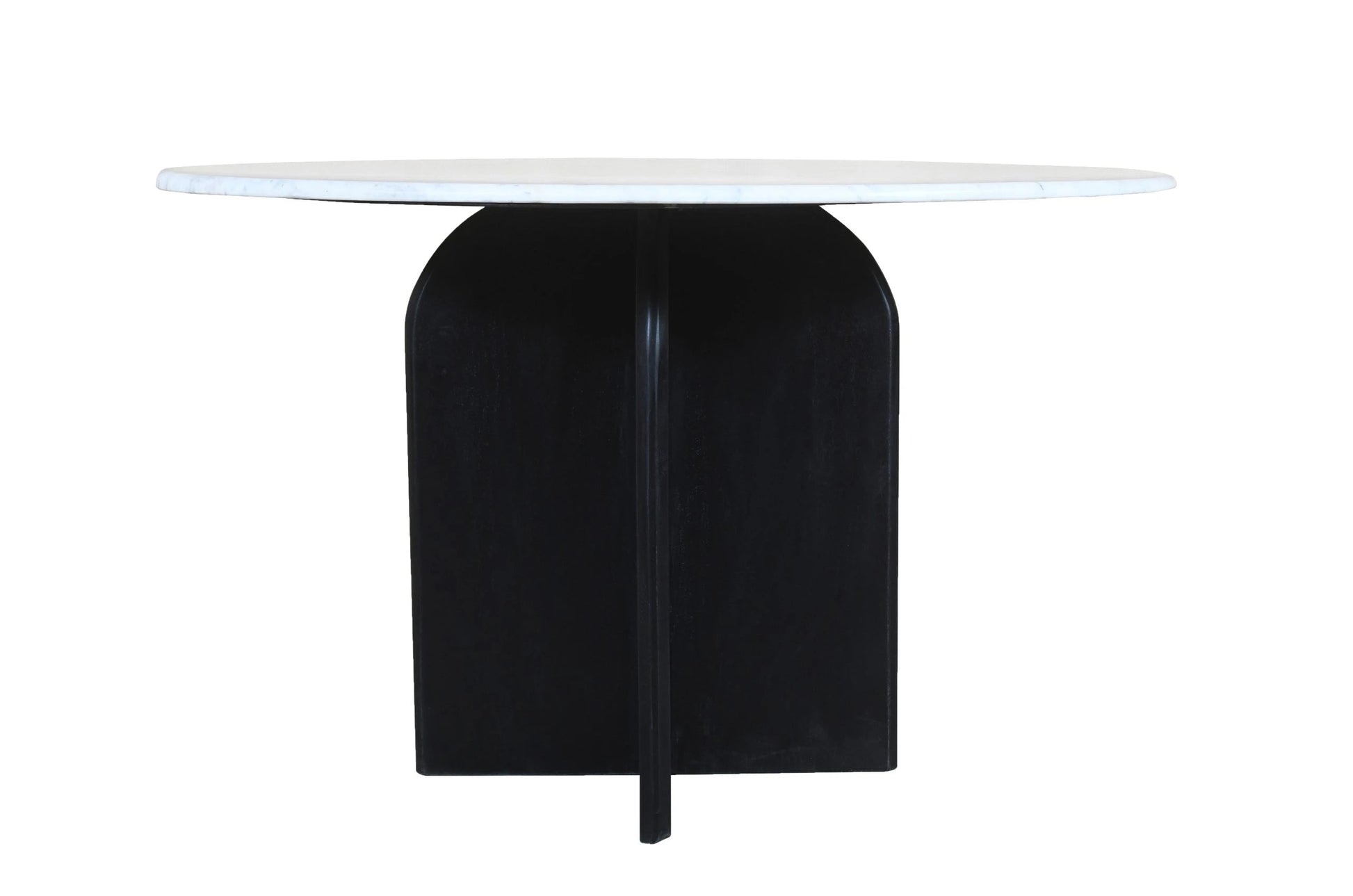 Meva Terra 48" White/Black Dining Table With Marble Top