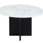 Meva Terra 48" White/Black Dining Table With Marble Top