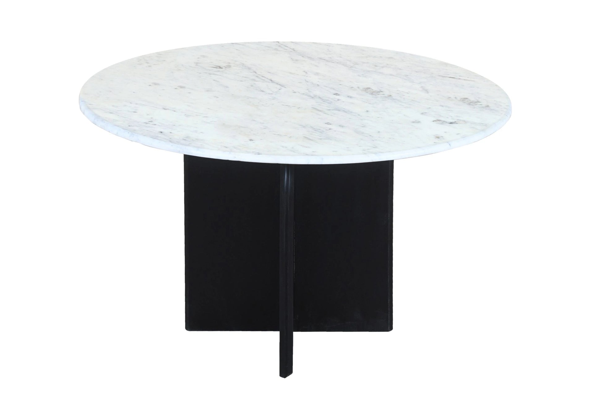 Meva Terra 48" White/Black Dining Table With Marble Top