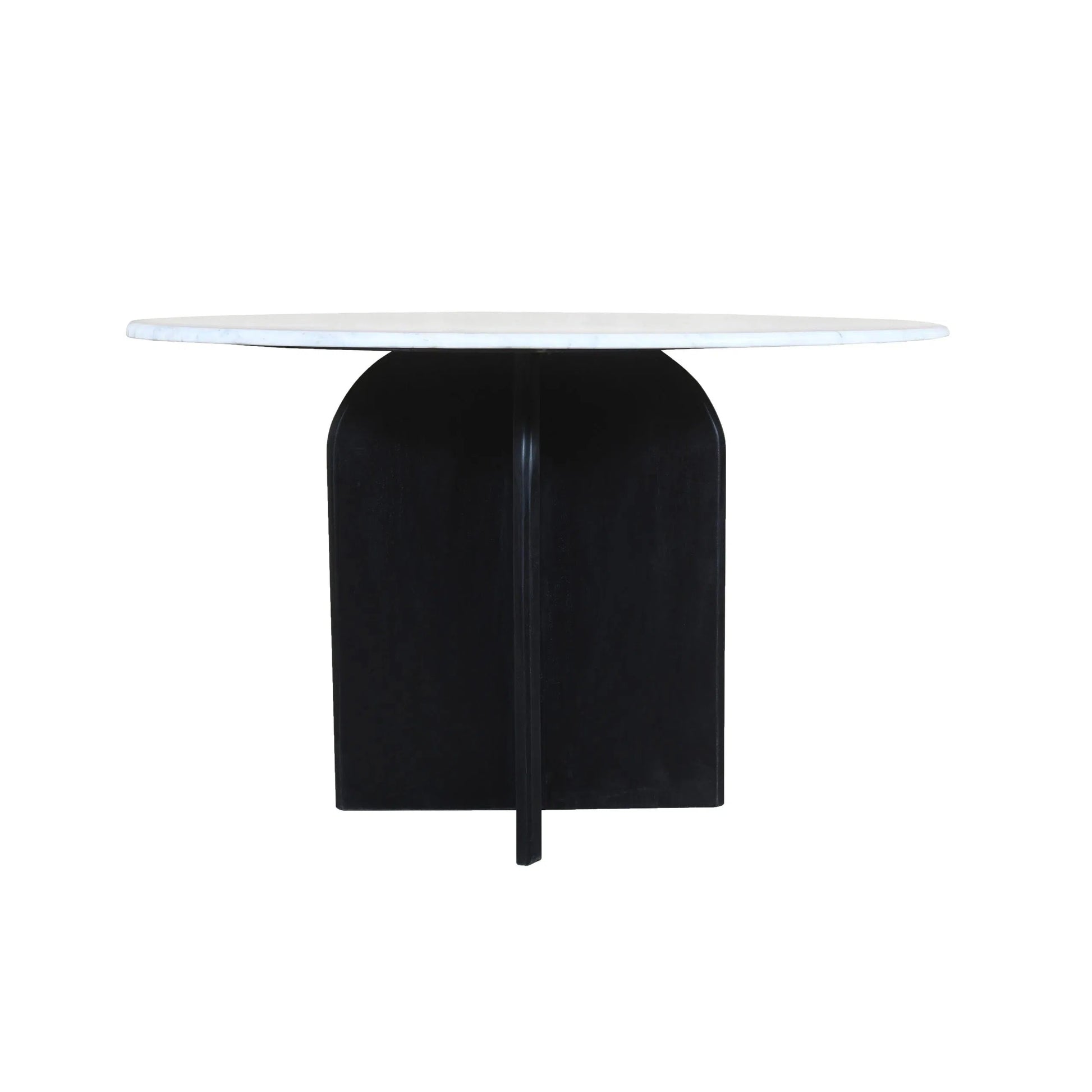Meva Terra 60" White/Black Dining Table With Marble Top