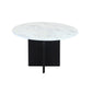 Meva Terra 60" White/Black Dining Table With Marble Top