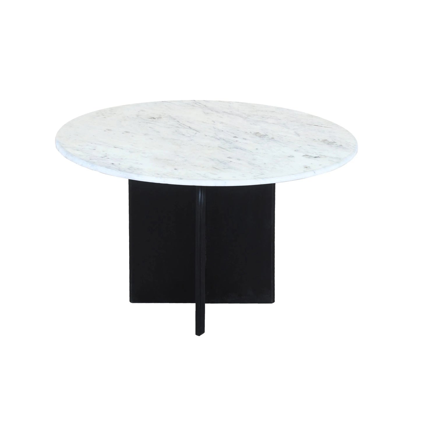 Meva Terra 60" White/Black Dining Table With Marble Top
