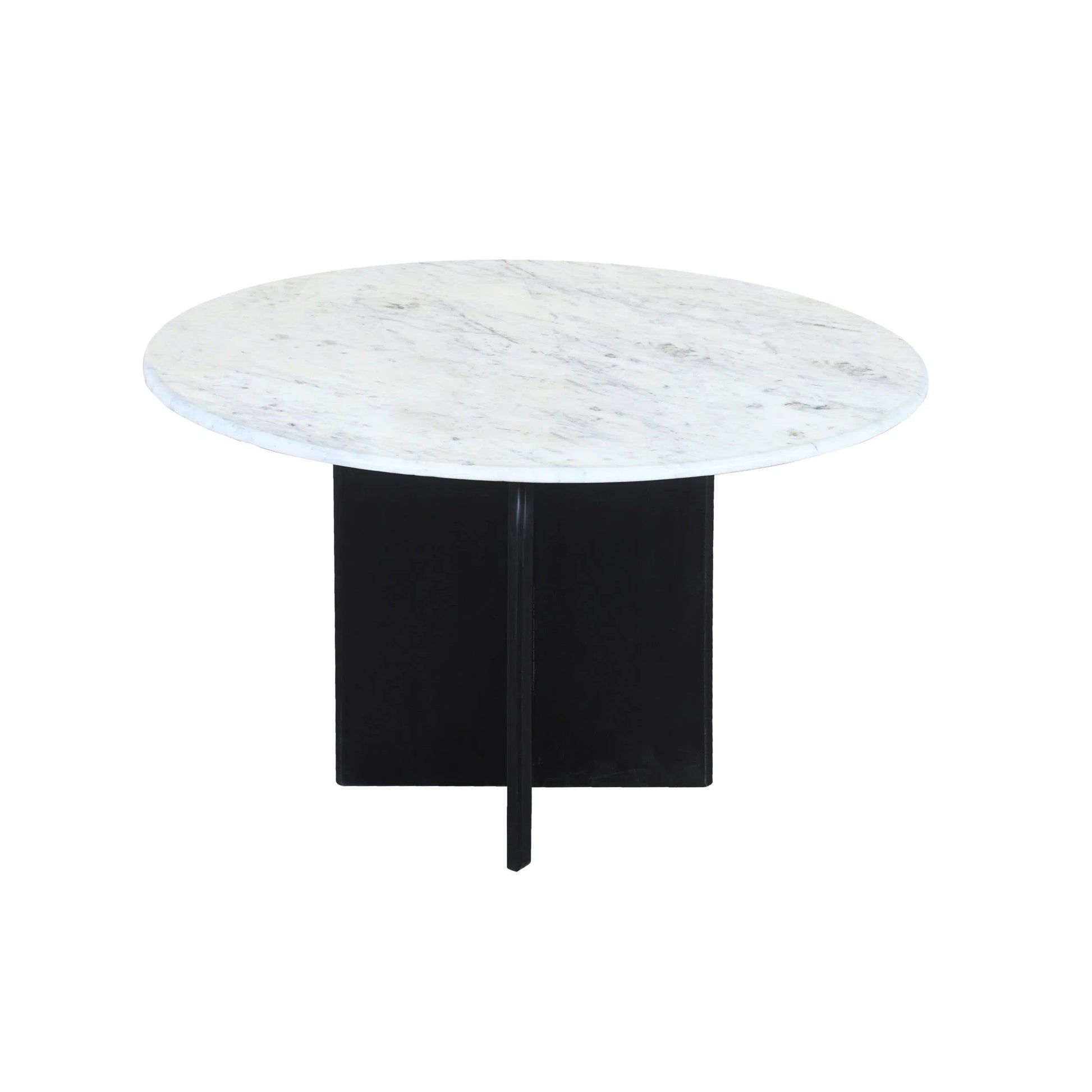 Meva Terra 60" White/Black Dining Table With Marble Top