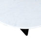 Meva Terra 72" White/Black Dining Table With Oval Marble Top