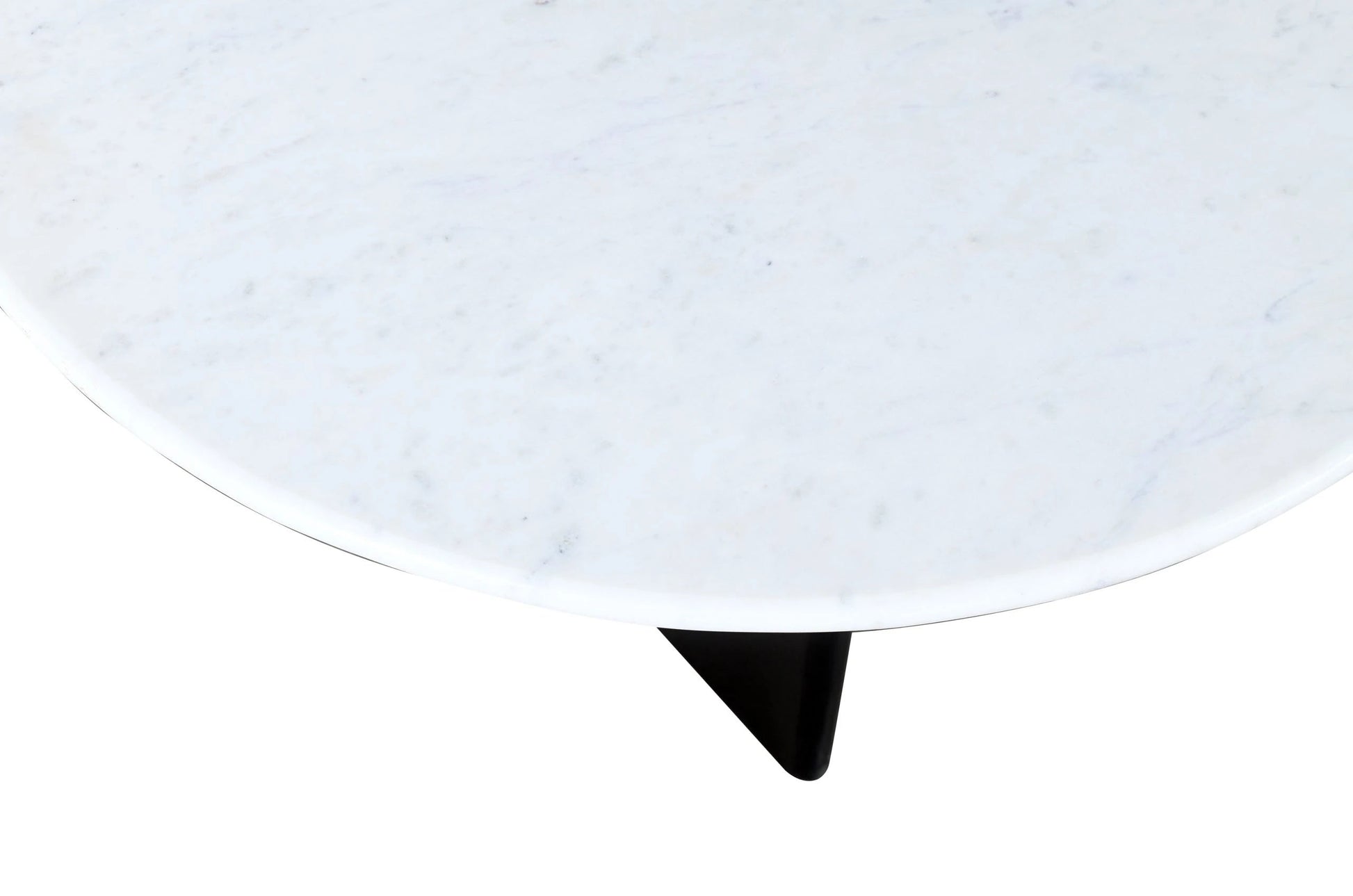 Meva Terra 72" White/Black Dining Table With Oval Marble Top