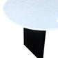 Meva Terra 72" White/Black Dining Table With Oval Marble Top