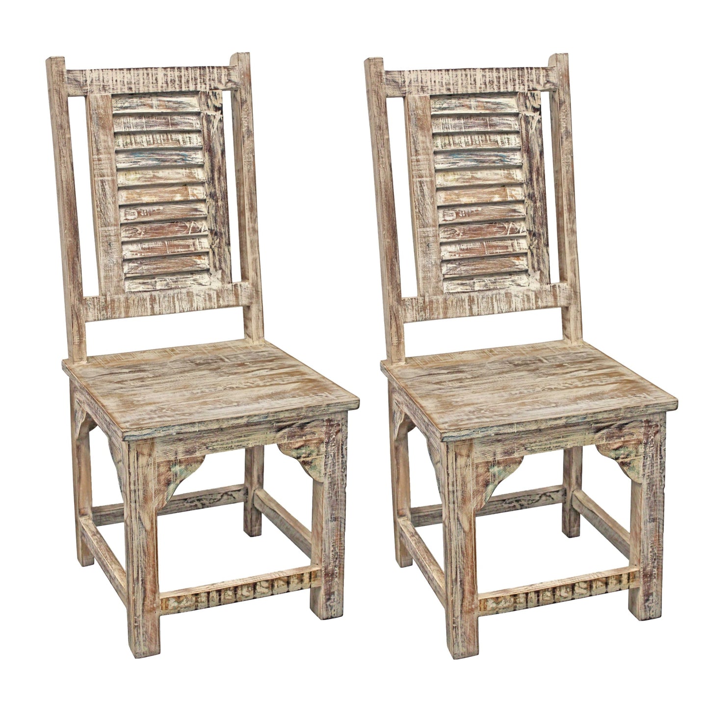 Meva Trinidad 18" Brown/Multi Side Chair Set of 2